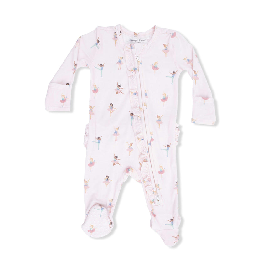 Petite Ballet - 2 Way Ruffle Front Zipper Footie