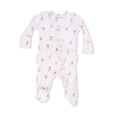 Petite Ballet - 2 Way Ruffle Front Zipper Footie
