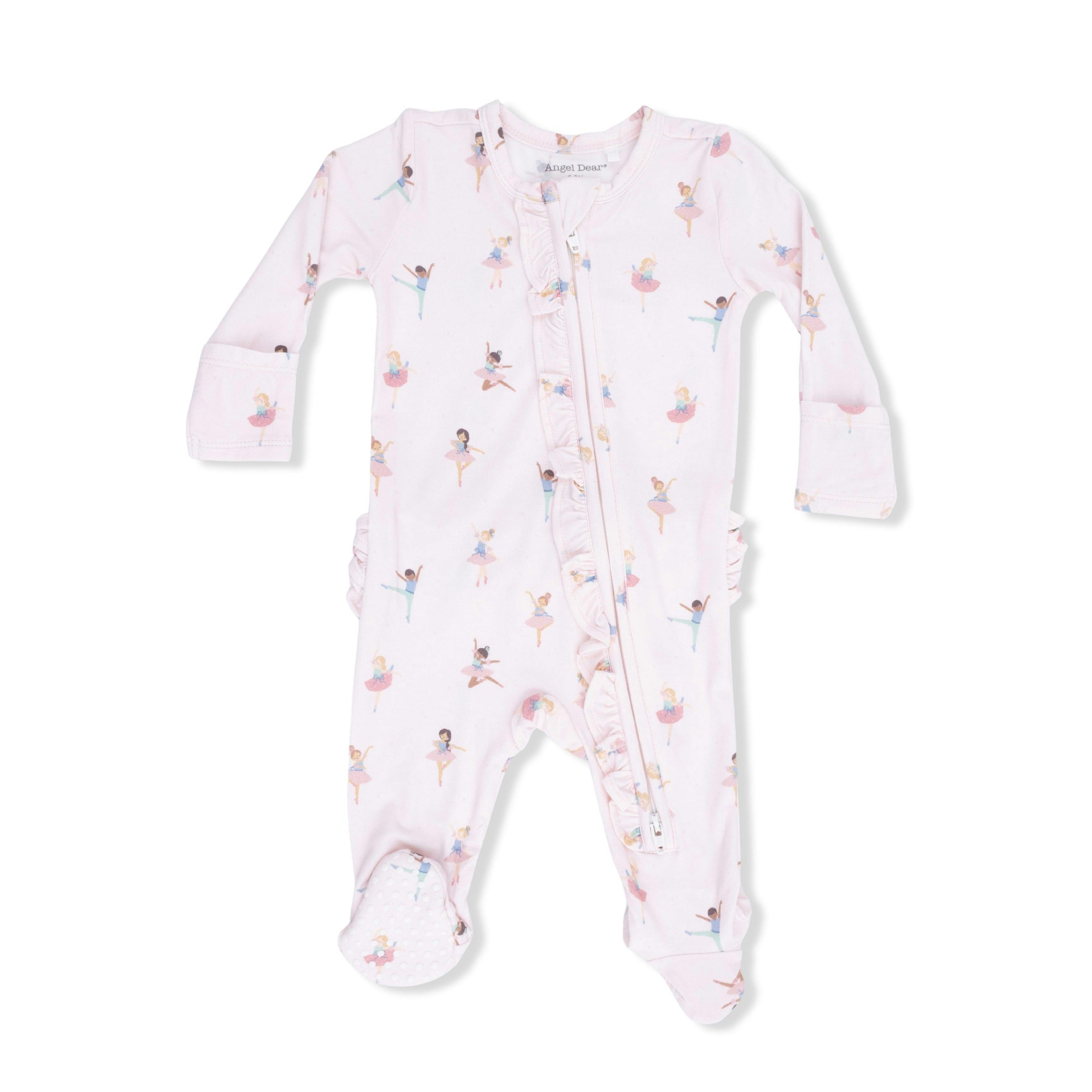 Petite Ballet - 2 Way Ruffle Front Zipper Footie