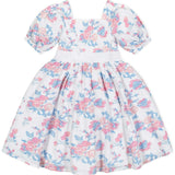 Organic Short Sleeve Puff Sleeve Party Dress, Pink