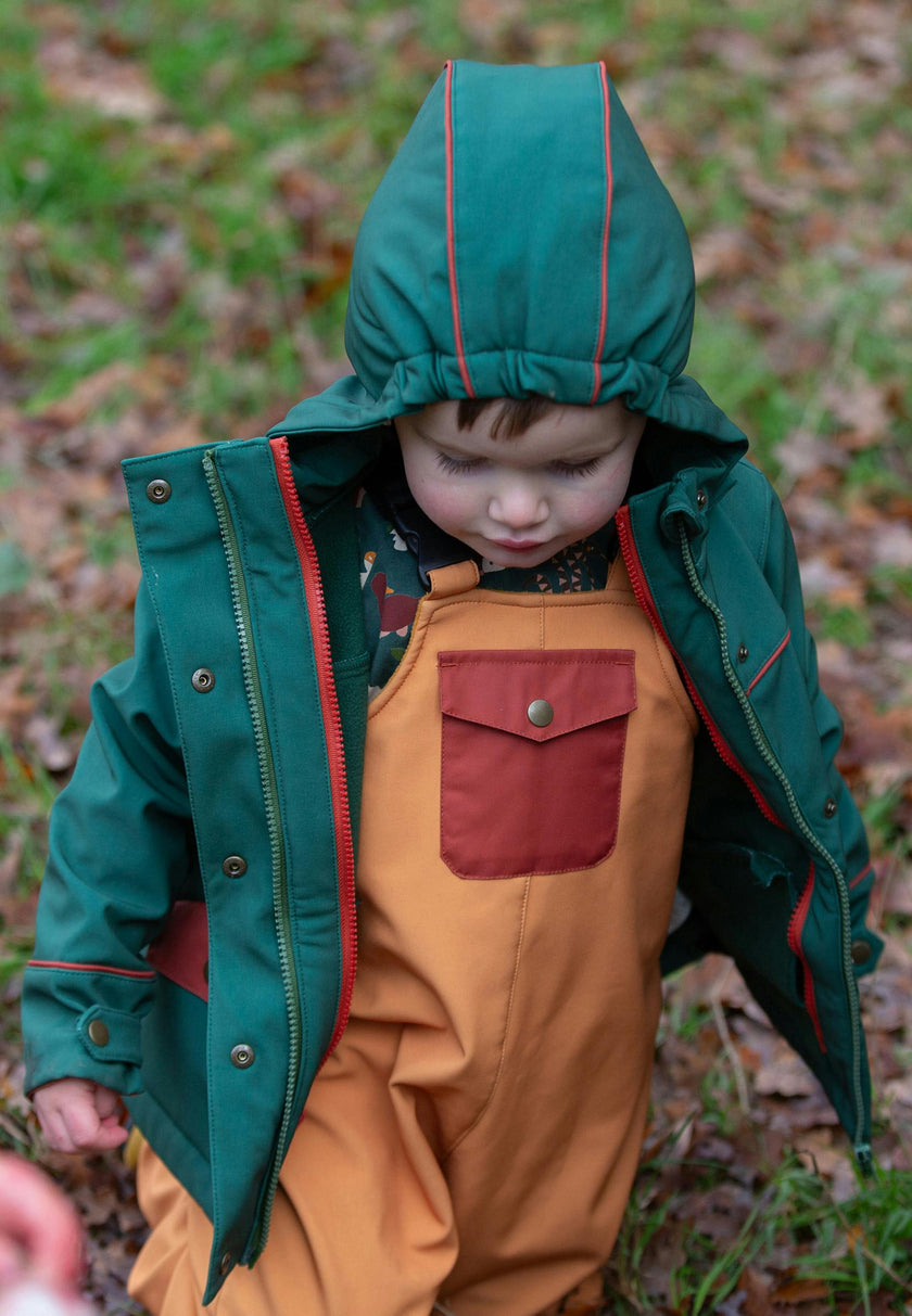 Gold Recycled Lined Waterproof Dungarees, Gold
