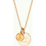 Personalized Message & Birthstone Necklace, 14k Gold Plated