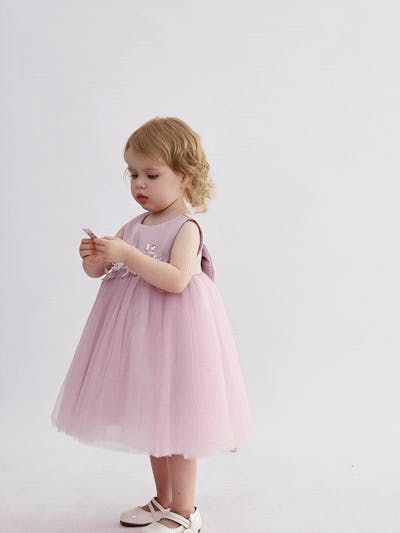 Purple Zinara Ribbon Bloom Gown
