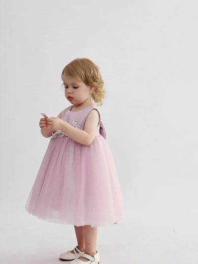 Purple Zinara Ribbon Bloom Gown