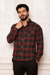 Mens John Shirt in Evergreen Plaid