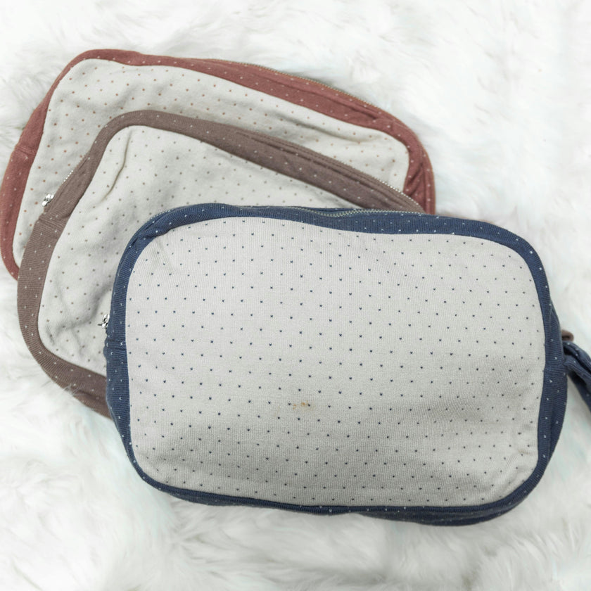 Knitted Blanket with Pouch Mink/Dark Almond