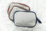 Knitted Blanket with Pouch Mink/Dark Almond