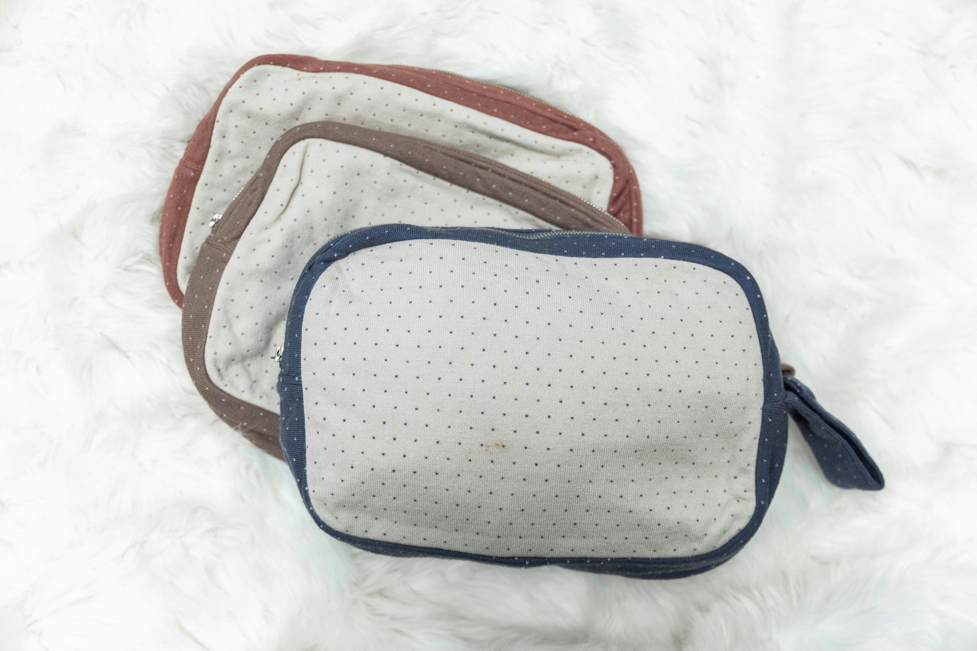 Knitted Blanket with Pouch Mink/Dark Almond