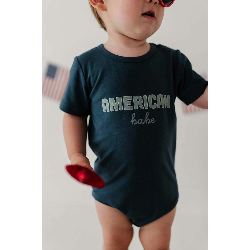 Baby Short Sleeve Bodysuit Retro America