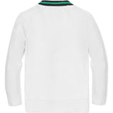 Organic Long Sleeve Tipped Cardigan Sweater, White