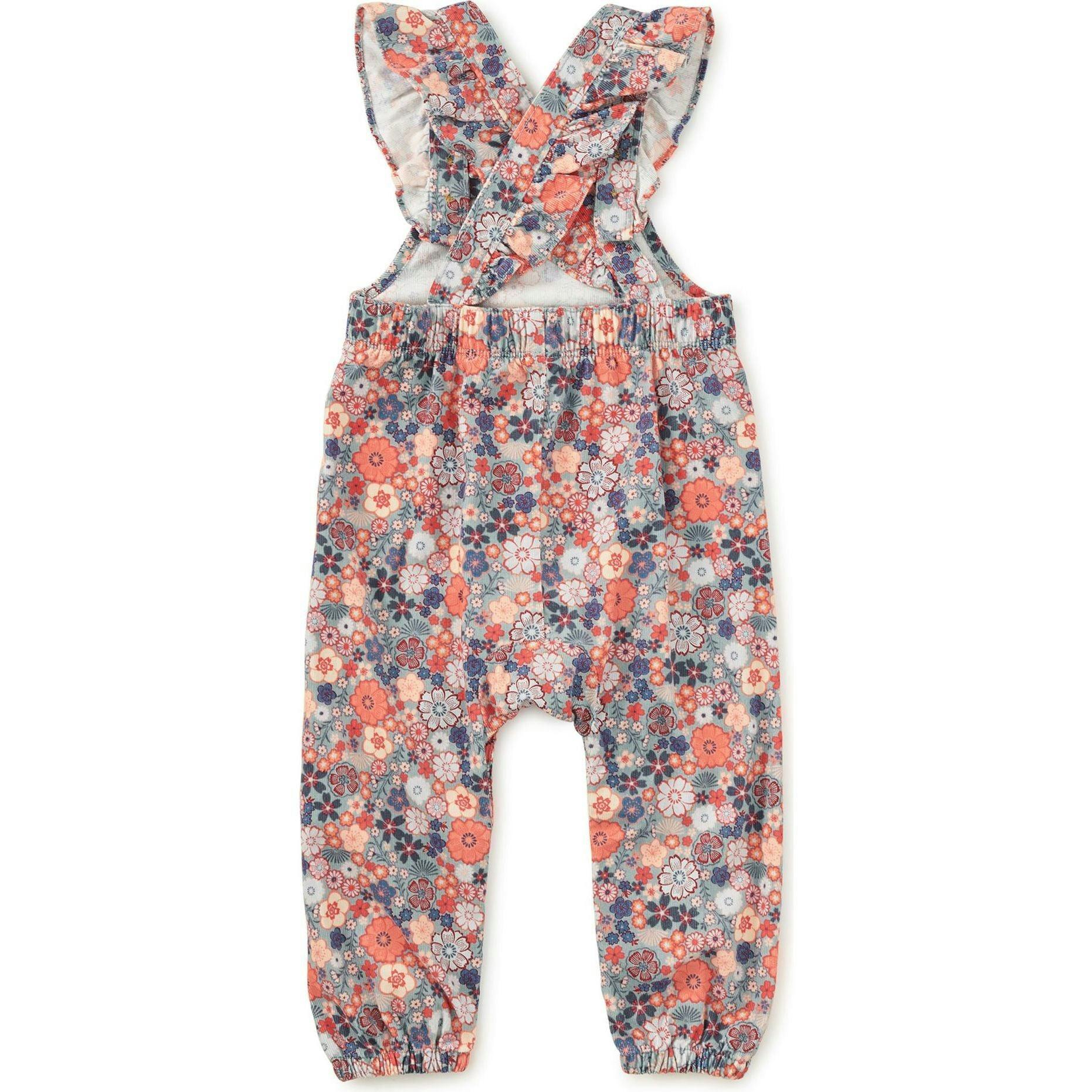 Corduroy Ruffle Baby Overalls, Multi