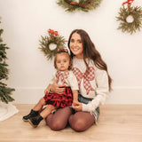 Christmas Plaid Bow Patch Women's Sweatshirt