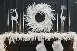 All Aglow - Pre-Lit White Norfolk Pine Christmas Mantel Garland Winter Table Runner