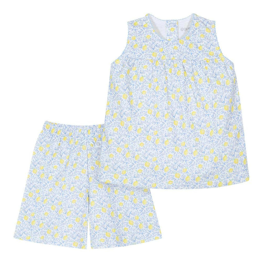 Lemons Girls Pima Cotton Short Pajama Set