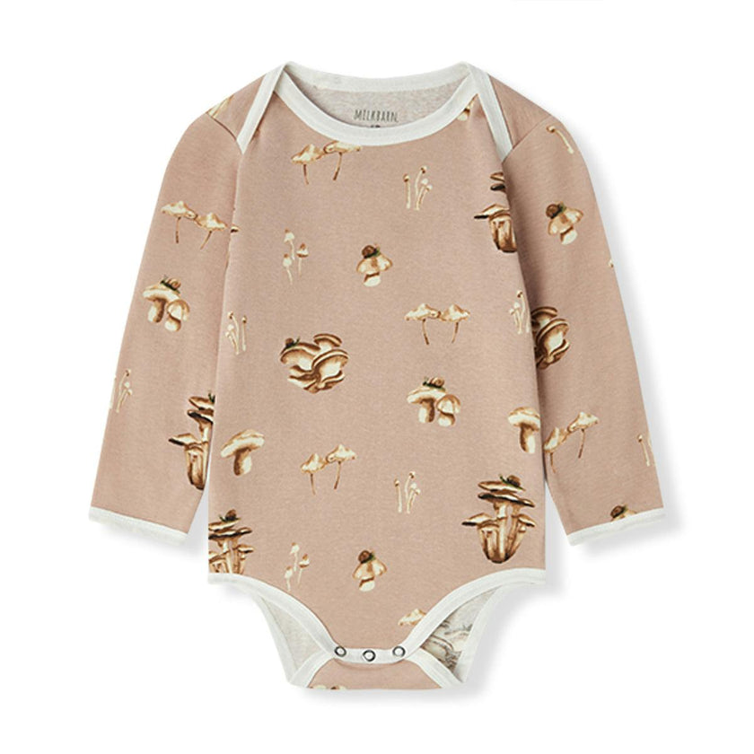 Mushroom Organic Cotton Long Sleeve One Piece