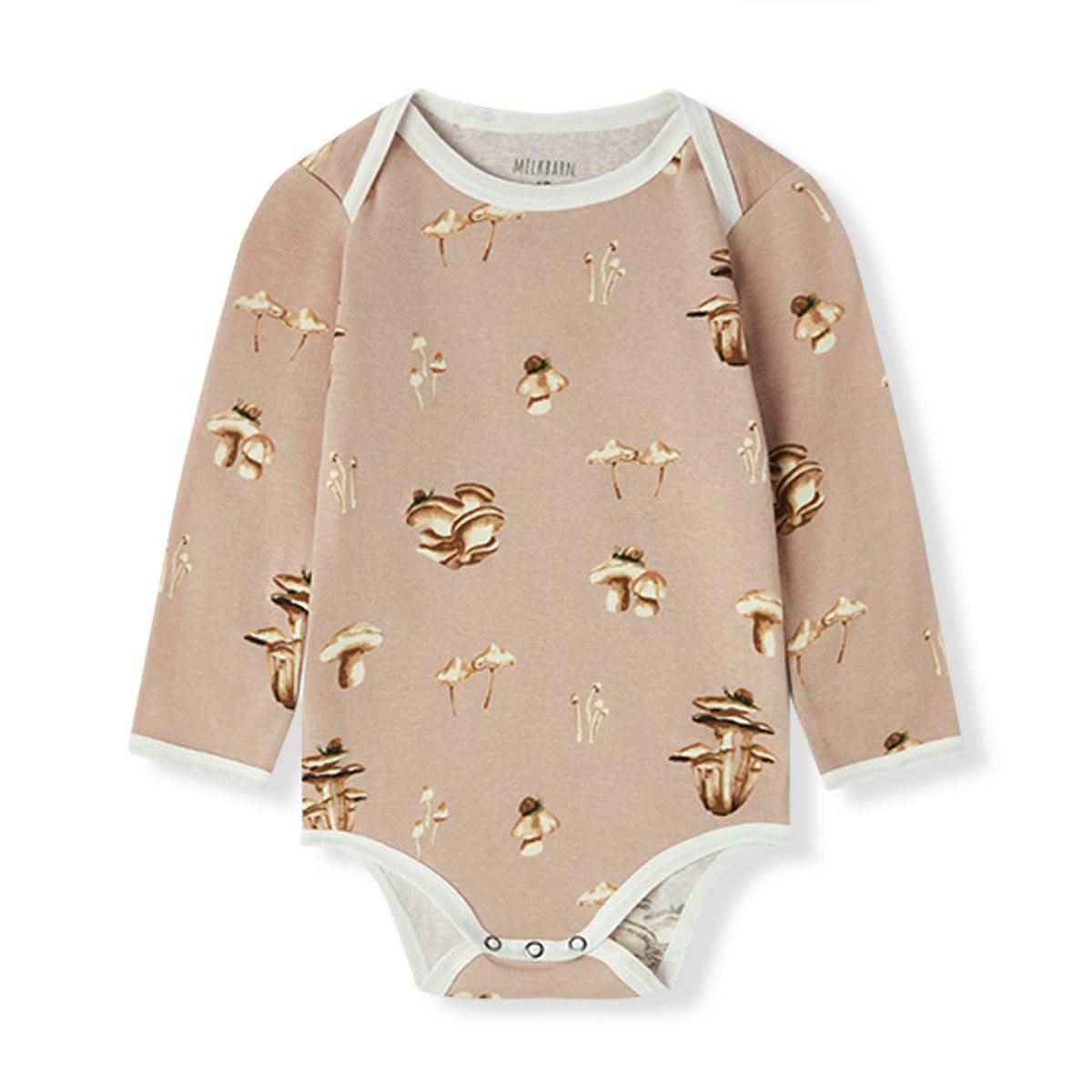 Mushroom Organic Cotton Long Sleeve One Piece