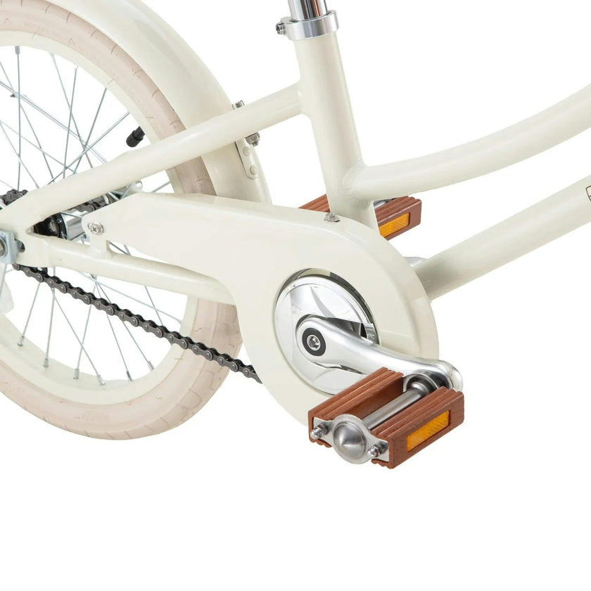Banwood Classic 16 Inch Kids Bike Cream — Pedal Bicycle with Training Wheels Ages 4-7