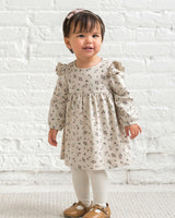 Mika Armhole Ruffle Long Sleeve Dress Betty Floral / Purple + Olive