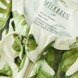 Island Leaf Cotton Stretch Ruffle Footed Romper