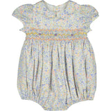 Ondine Blue Floral Short Sleeve Bubble Romper