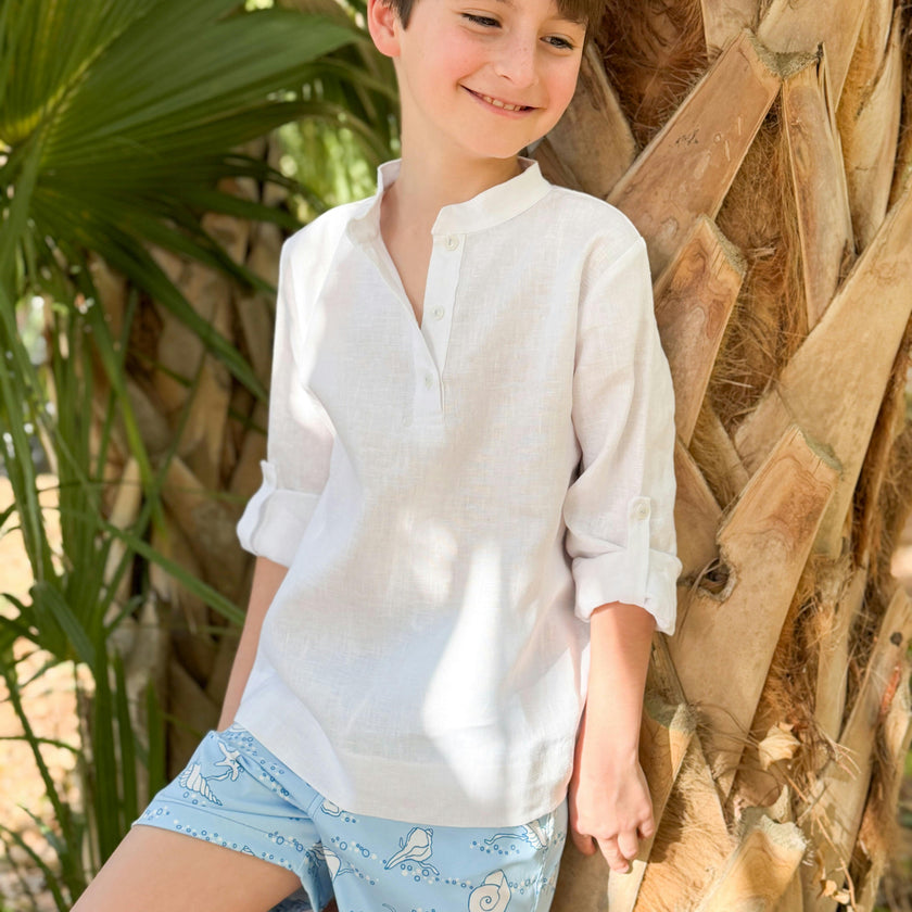 Philip Shirt in White Linen
