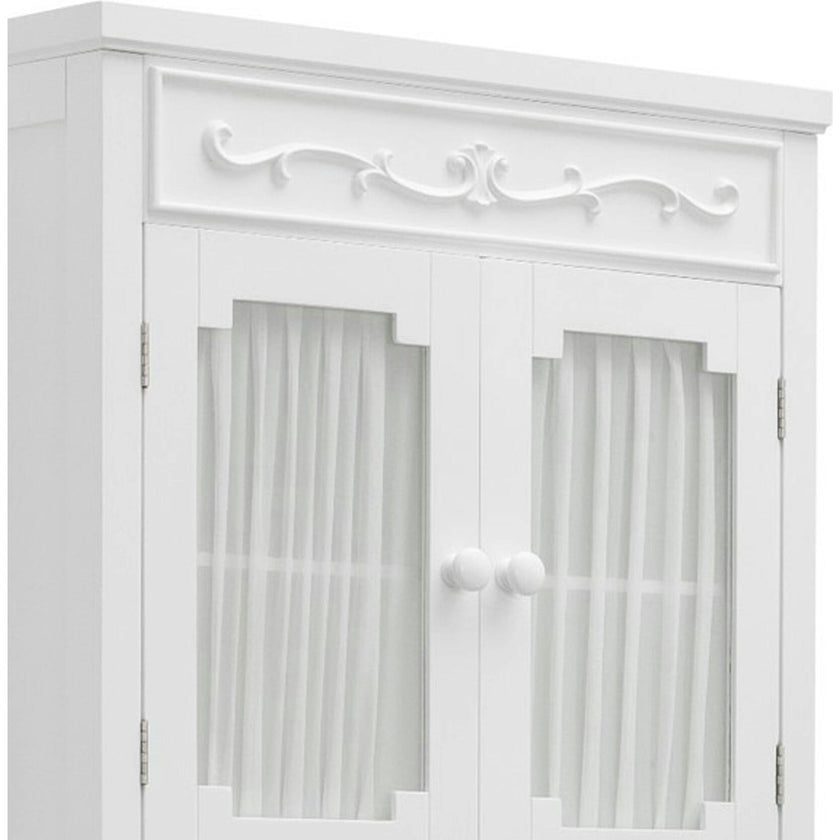 Lisbon Wooden Space Saver with Drapery-Lined Doors