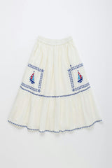 BARCOS EMBROIDERED SKIRT WHITE