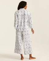 The Olivia Wide Leg Pima Pajama Set in Navy Mayfair Toile