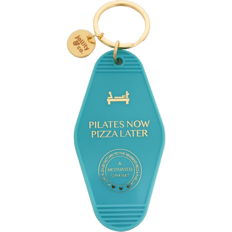 Pilates Now Pizza Later Keychain