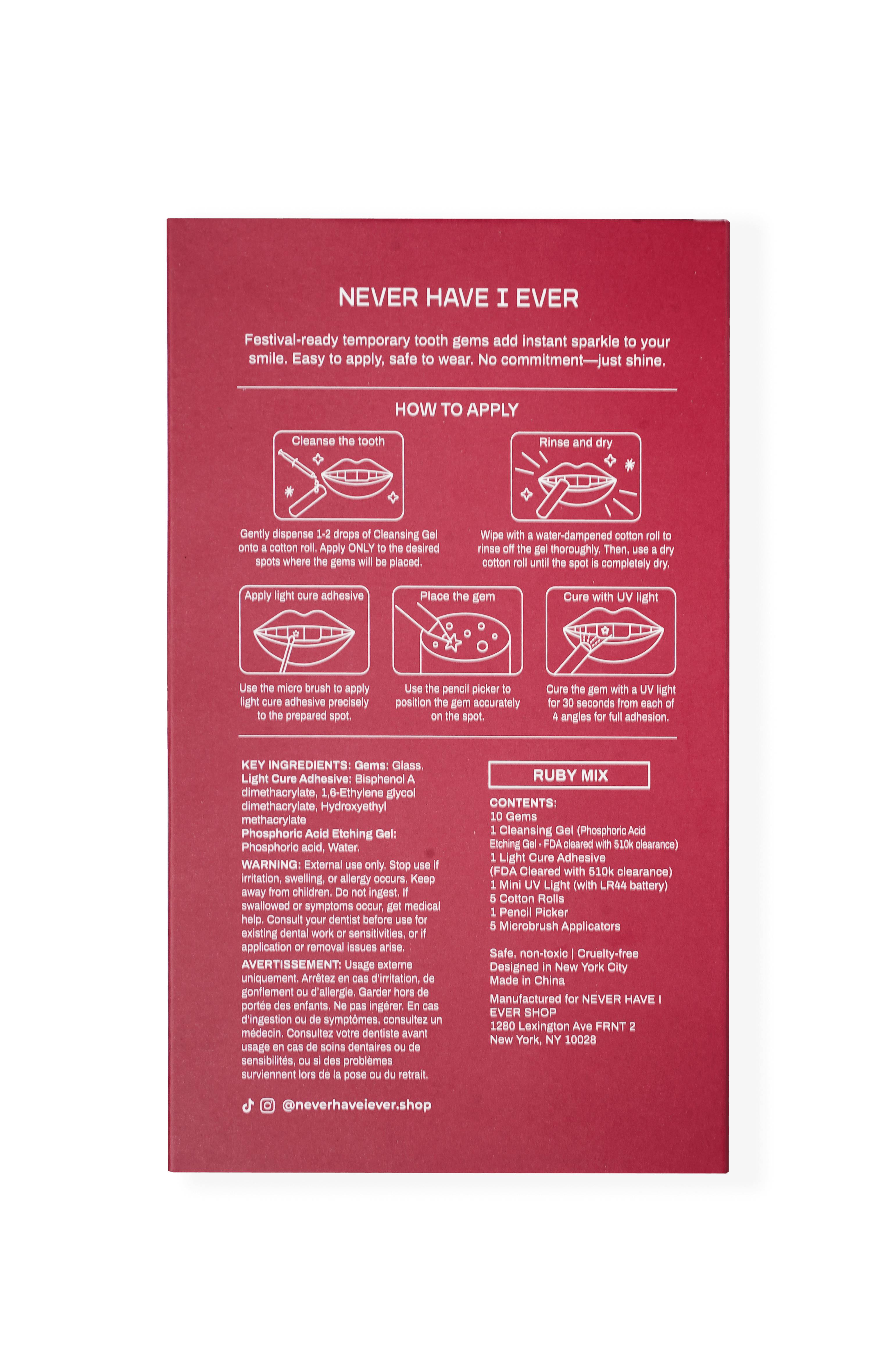 RUBY MIX - DIY Tooth Gem Kit
