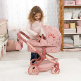 Doll Pram: Xeo - Pink & Flowers