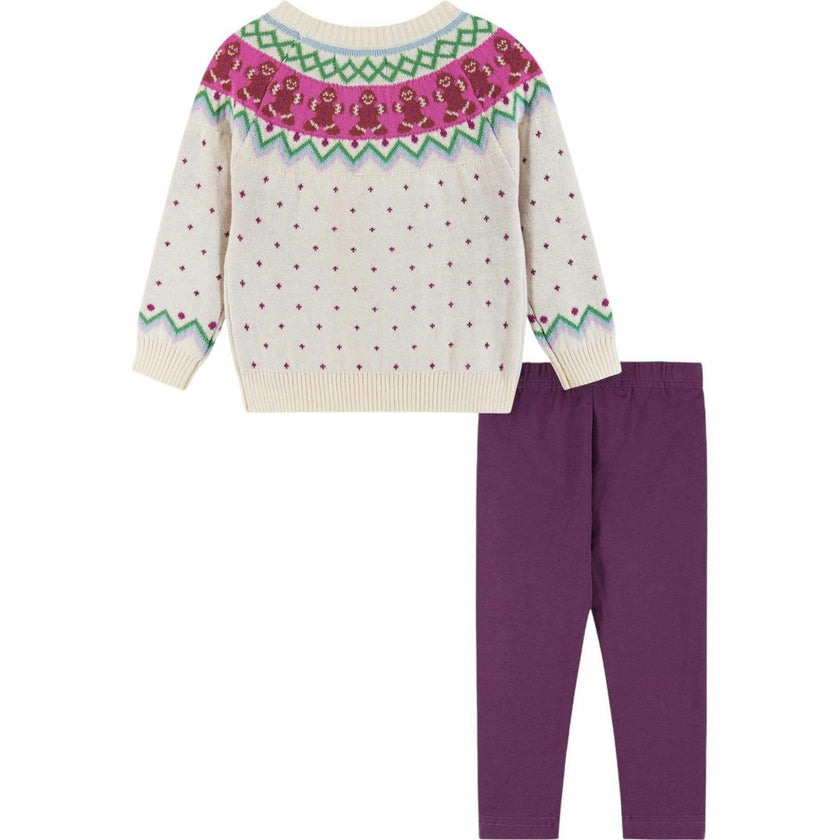 Infant White Fair Isle Sweater & Jegging Set