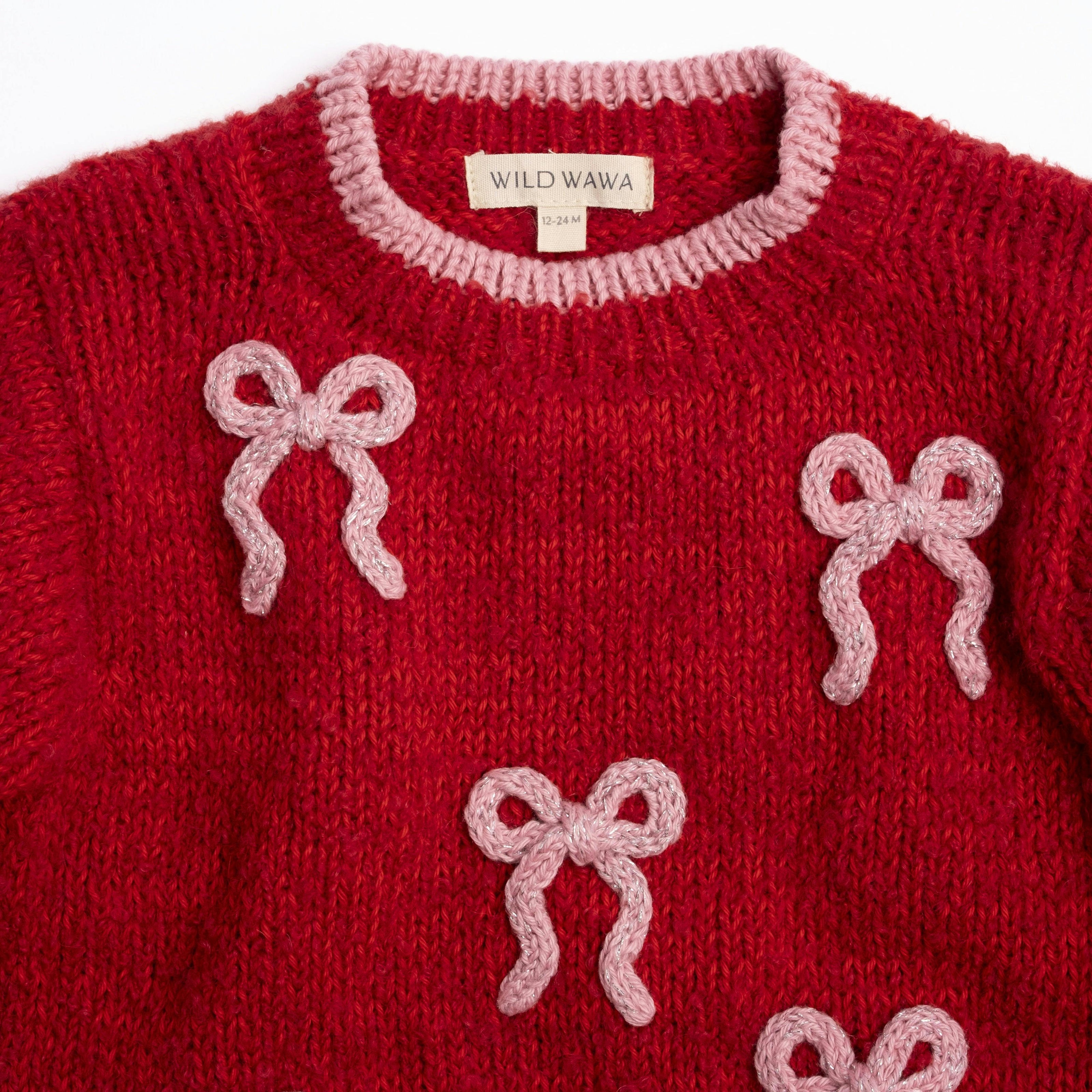 Bow Sweater in Crimson