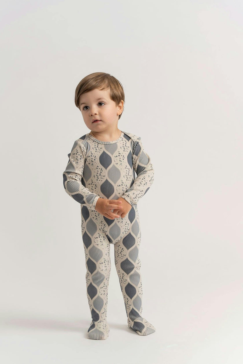 Pattern Print Rib Onesie