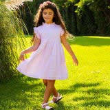 Gingham Checked Sleeveless Ruffle Dress