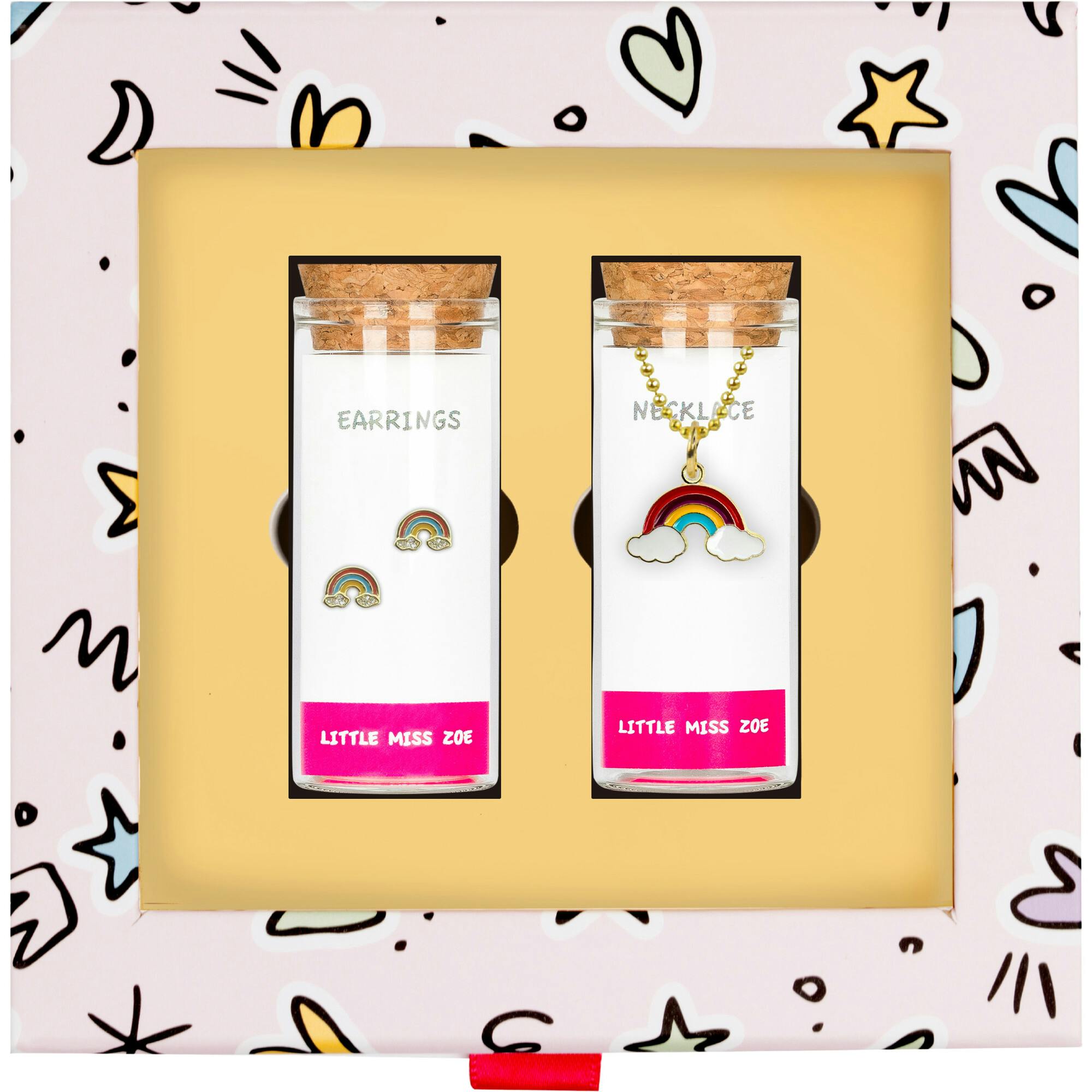 Rainbow Necklace and Earrings Gift Set