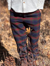 SOCIETY Festive Blue  Plaid Woven pants