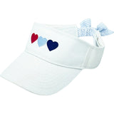 Patriotic Hearts Bow Visor - Youth & Junior
