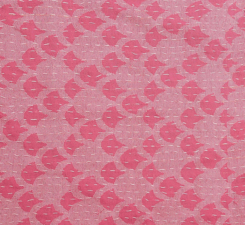 Artisan Hand Loomed Cotton Table Runner - Pink Ginkgo - 18"x96"