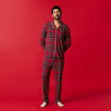 Red Tartan Plaid Men's Relaxed Pant Luxe Loungewear