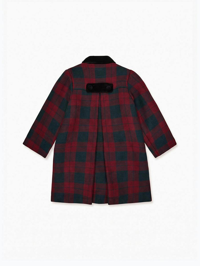 Burgundy Check Arrieta Girl Coat