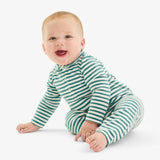 Baby polo romper in mini stripe