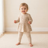 Organic Bodysuit Dress & Leggings Set - Rustbloom