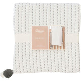 White and Black Stitched Stripe Blanket