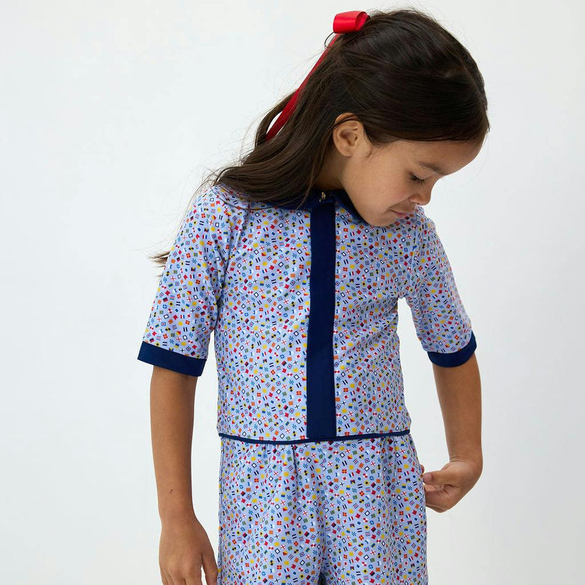 Girls Sailor Flag Romper