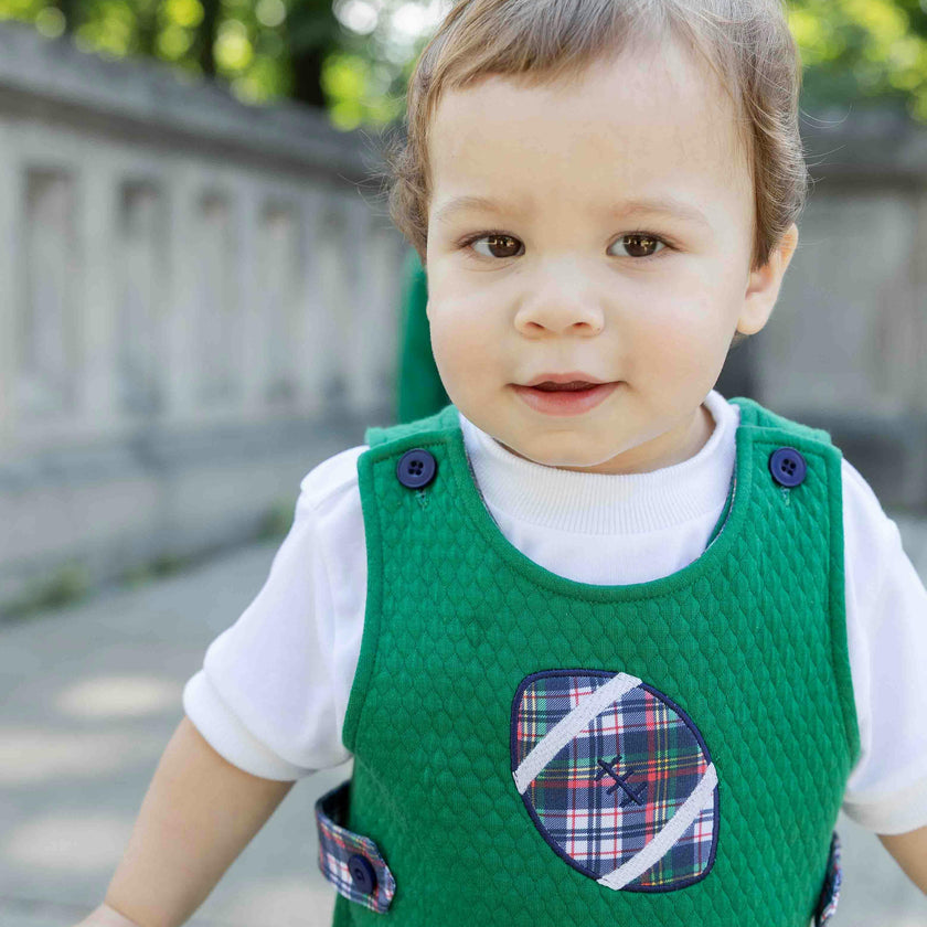 Green Jacquard Knit Longall With Football