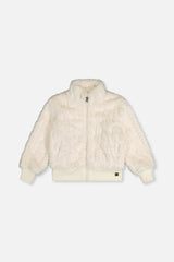Faux Fur Jacquard Jacket Beige