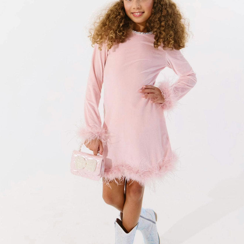 Princess Velvet Feather Dress