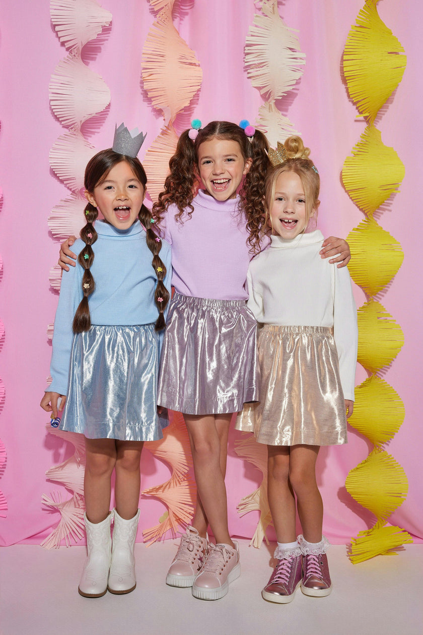 Metallic Elastic Waist Pull-On Circle Skirt