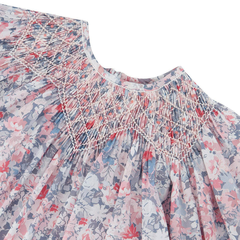 TARTINE ET CHOCOLAT Liberty Baby Dress - Gris Moyen Chiné